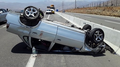 Volcamineto de vehículo en Ruta 5 en comuna de La Higuera deja una menor de 2 años lesionada