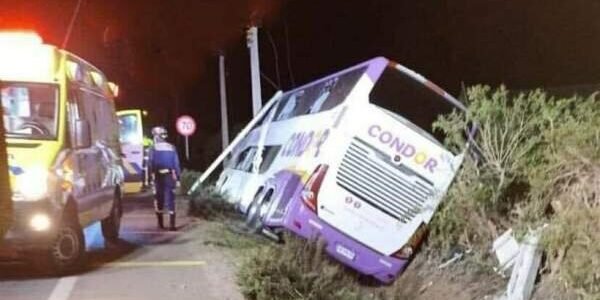 Bus de la empresa Cóndor desbarrancó al ingreso de la comuna de Punitaqui