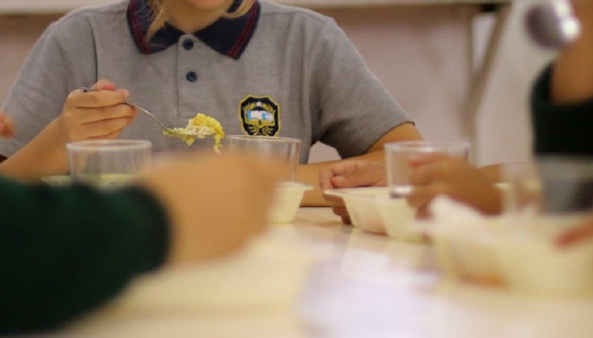 Preparación de menú JUNAEB en colegio Miguel de Cervantes