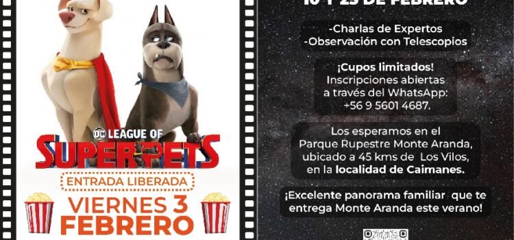 Disfruta de un febrero de Cine y Astronomía en el Parque Rupestre Monte Aranda