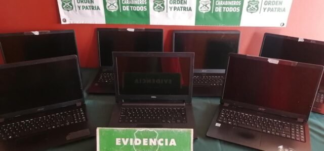 A dos días del robo a colegio San Martín de Porres Casi la totalidad de computadores robados han sido recuperados por Carabineros