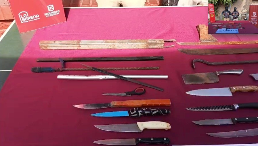 Más de 150 armas blancas han sido retiradas de circulación en La Serena durante 2026