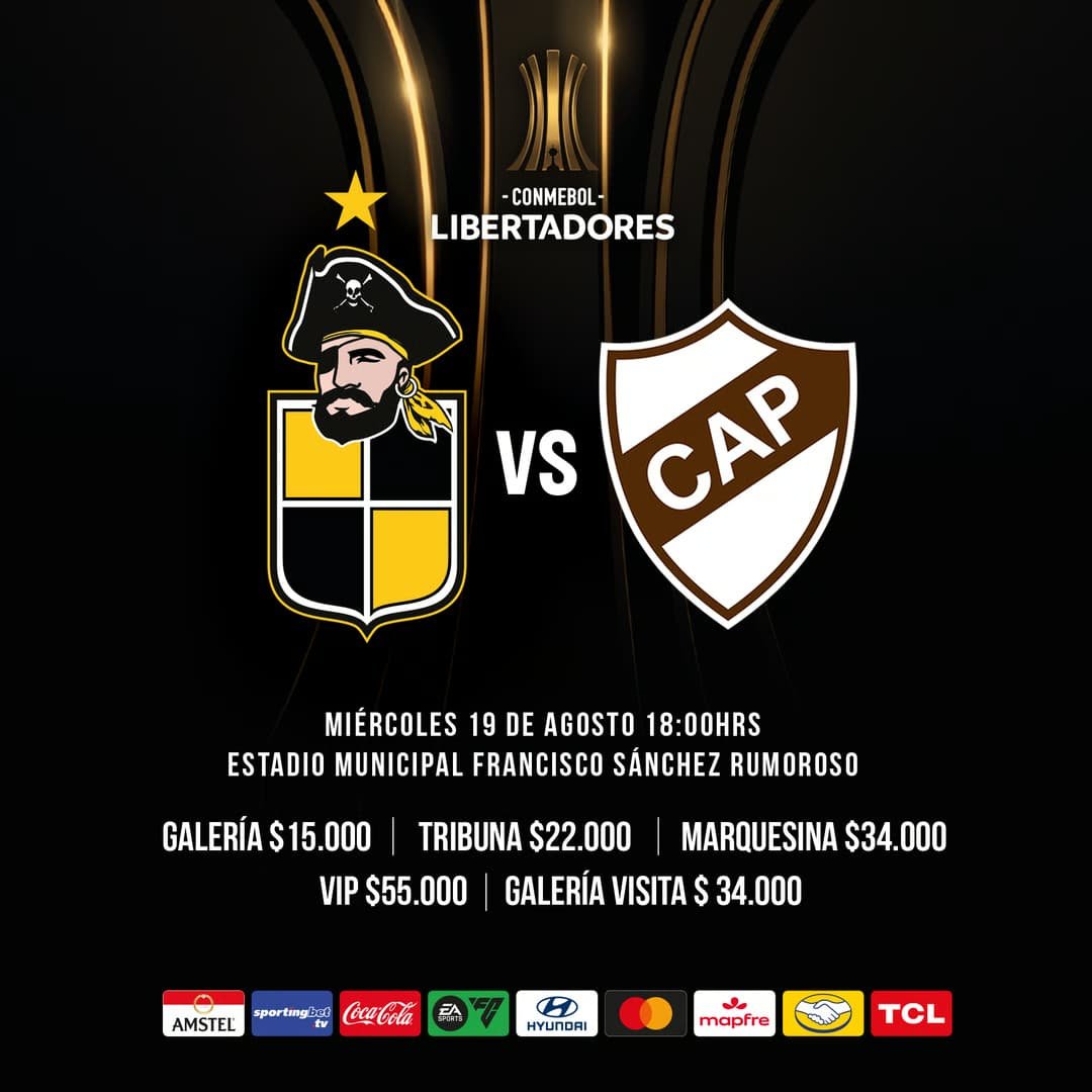 DISPONIBLES LAS ENTRADAS PARA ALENTAR AL CUADRO PIRATA EN SU DUELO DE VUELTA DE LOS OCTAVOS DE FINAL DE LA COPA LIBERTADORES