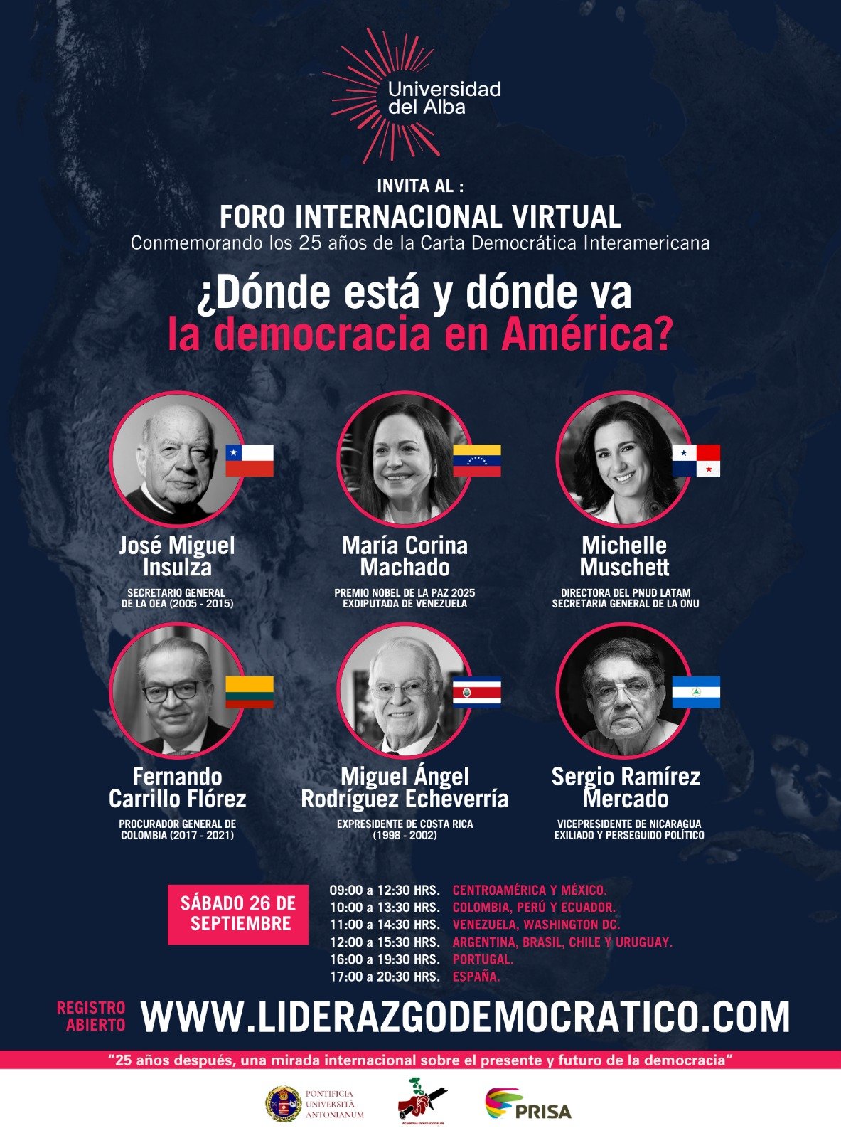 FORO ORGANIZADO POR LA UNIVERSIDAD DEL ALBA REUNIRÁ A FIGURAS DE LA POLÍTICA INTERNACIONAL EN TORNO A LA DEMOCRACIA
