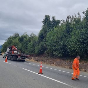 CONDUCTOR FALLECE TRAS VOLCAMIENTO EN LA RUTA 5 NORTE. PERMANECE UNA SOLA PISTA HABILITADA