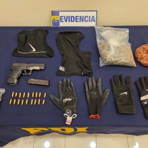 Detienen a tres sujetos e incautan arma de fuego, municiones y droga en La Serena